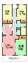 湘南山の手マンションの間取り画像