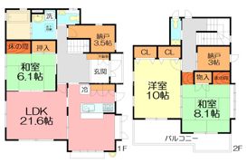伊勢原市神戸貸家の間取り画像