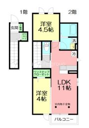 ヴィルヌーヴ B棟の間取り画像
