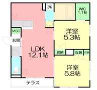 メルベージュ鵠沼海岸の間取り画像