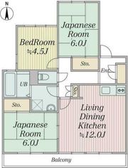 Kフラットの間取り画像
