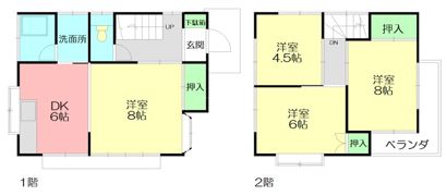 秦野市尾尻戸建の間取り画像