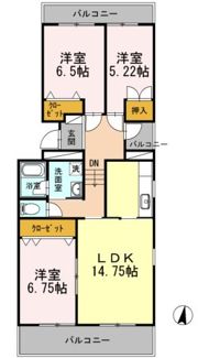 テレパレス湘南平塚1号棟の間取り画像