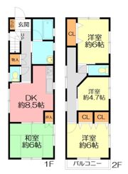 浜町4丁目戸建の間取り画像