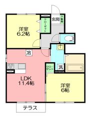 リベルテ Bの間取り画像