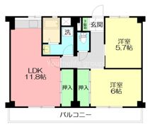北茅ヶ崎アパートメント 7号棟の間取り画像
