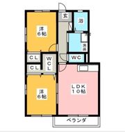 パルメゾン飯泉Aの間取り画像