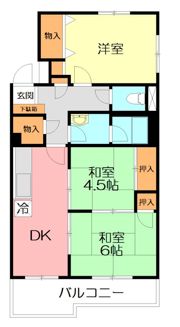 ハイライフマンション岩原の間取り画像