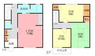 テラスハウス田仲A棟の間取り画像