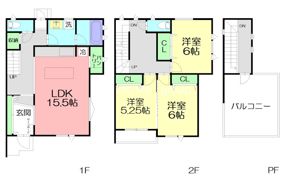 辻堂5丁目テラスハウスの間取り画像