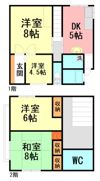 越水貸家の間取り画像