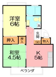 サニーサイド大磯Aの間取り画像