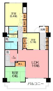 コスモ東戸塚グランパルクA棟の間取り画像