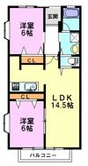 エクシード萩原1の間取り画像