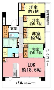 開成庭園の杜パレットガーデン四番館の間取り画像
