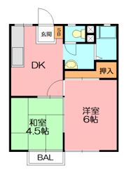末広ハイツの間取り画像