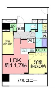 レーベン小田原 THE TOWERの間取り画像