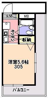 スカイハイム松井の間取り画像