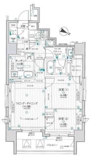 日神パレステージ小田急相模原フロントの間取り画像