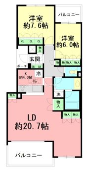 パシフィックガーデン茅ヶ崎C棟の間取り画像