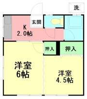 蟹江アパートの間取り画像