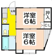 コーポ水落の間取り画像