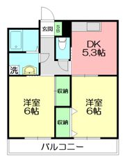 メープルハイツBの間取り画像