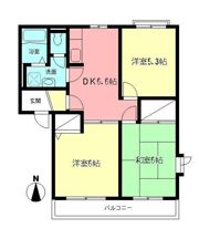 カルム小向Cの間取り画像
