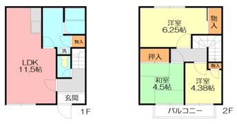 サンハイツイシイHの間取り画像