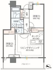 リーフィアタワー海老名アクロスコートの間取り画像