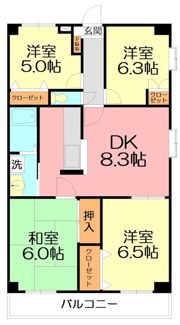 セジュール妻田の間取り画像