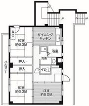 ビレッジハウス亀井野2号棟の間取り画像