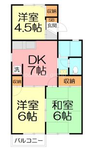 ハイツ平和Aの間取り画像