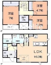 アメニティー厚木市山際B棟の間取り画像