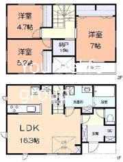 アメニティー厚木市山際A棟の間取り画像