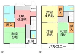 簑島テラスハウスの間取り画像