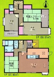 吉田町貸家の間取り画像