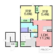 フローラ元町A棟の間取り画像