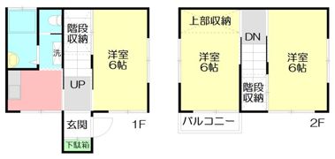 厚木市温水貸家の間取り画像