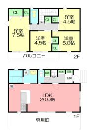 クレイドルガーデン小田原市小竹 第9 1号棟の間取り画像