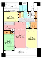 小田急コアロード海老名VIカナルゲートの間取り画像
