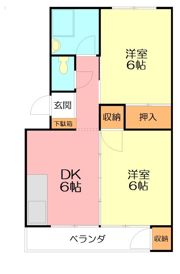 鶴巻ハイツB棟の間取り画像