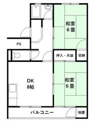 宮谷ハイツの間取り画像