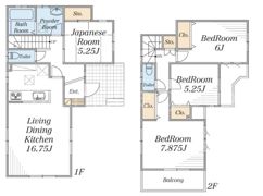 南足柄市中沼戸建の間取り画像