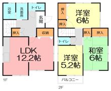 中戸川貸家B号室の間取り画像