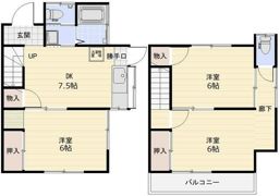 公田町貸家の間取り画像