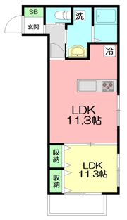 Riverside Deux. ‘M’の間取り画像