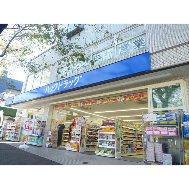 近くのハックドラッグ桜ヶ丘駅前店まで300m(徒歩4分)