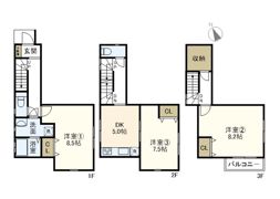吉田町テラスハウスの間取り画像