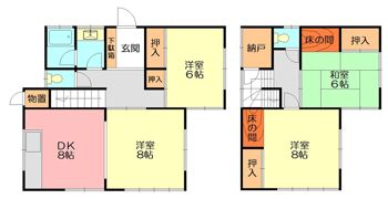 稲村ガ崎貸家 A棟の間取り画像